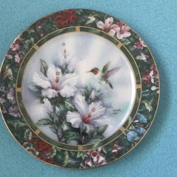 The Ruby-Throated Hummingbird by Lena Liu W. S. George Fine China circ. 1992 NEW - Picture 2 of 9